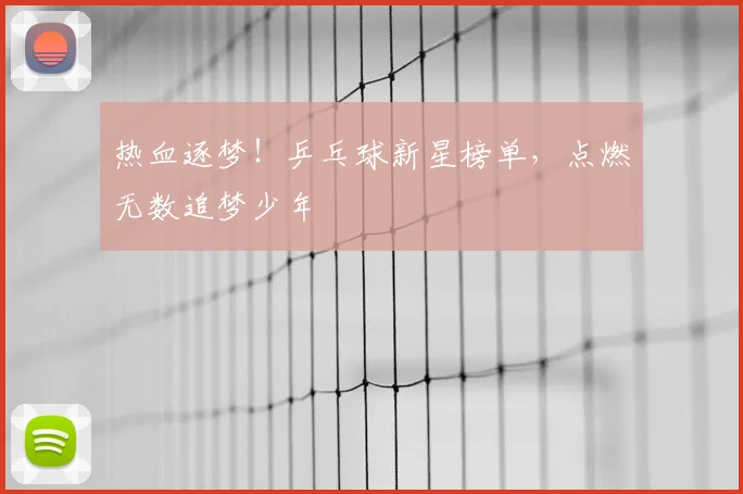 热血逐梦!乒乓球新星榜单,点燃无数追梦少年